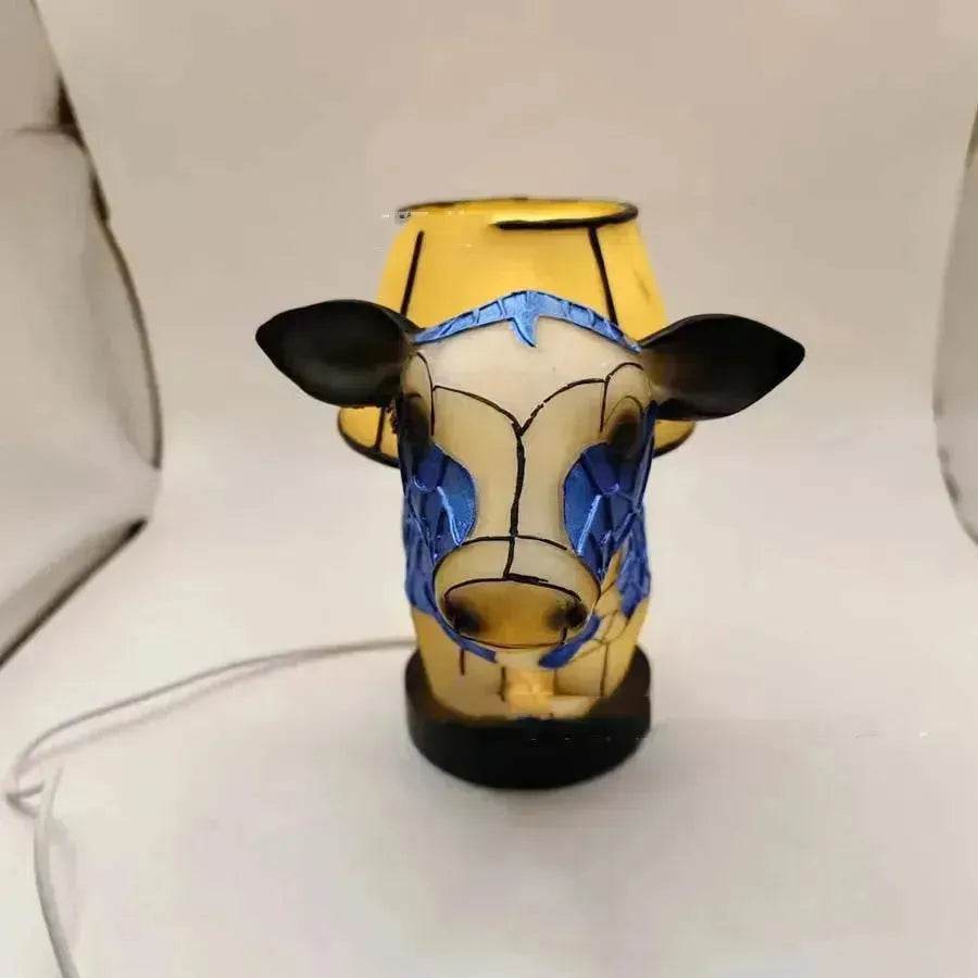 Beautiful Cow Table Lamp Bedside Table Lamp With USB Bedside Lamp For Living Room Bedroom Dormitory Bra Ornament - Velora