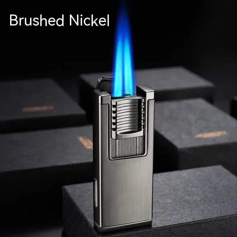 Double High Firepower Blue Flame Torch Lighter With Hidden Cigar Cutter - Velora