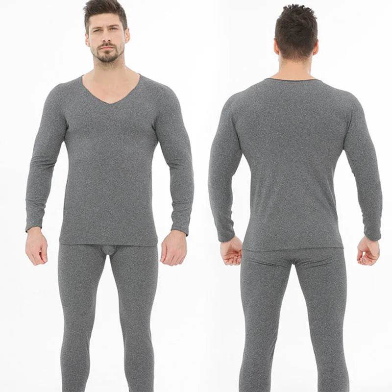 Winter Men's Sleepwear Loungewear Cashmere Long John set