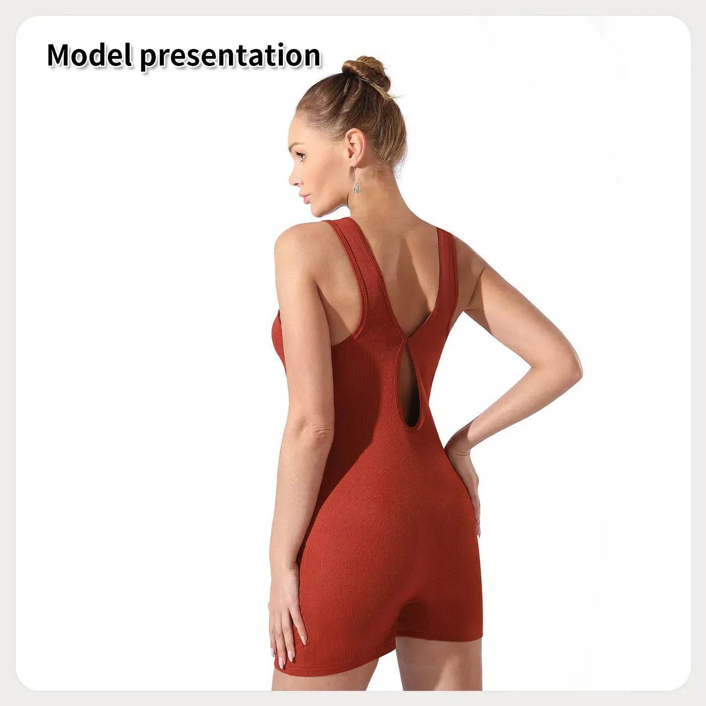 Women Cut out Unitard Short Bodysuit - Velora