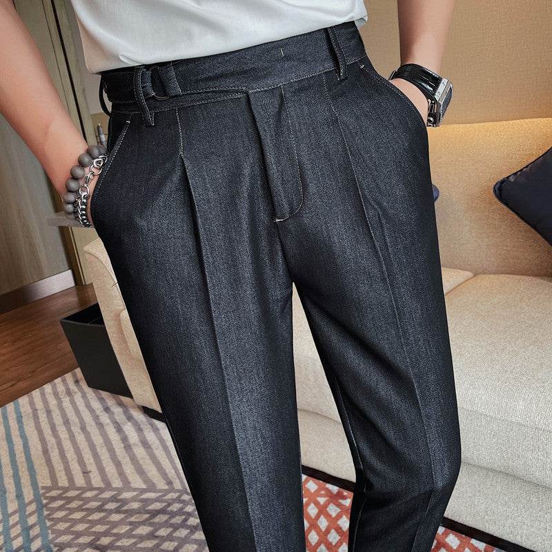 New Pure Color Casual Versatile Straight Leg Professional Business Work Trouser for men - Velora