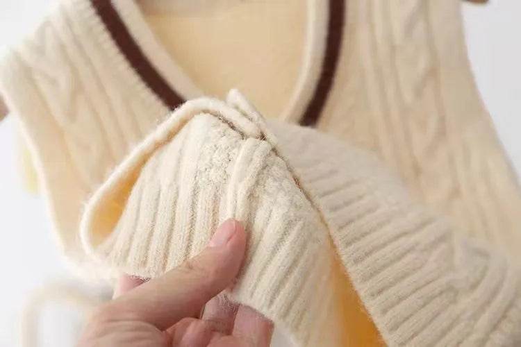 Children Knitted Chunky Sweater Outwear Vest kids - Velora