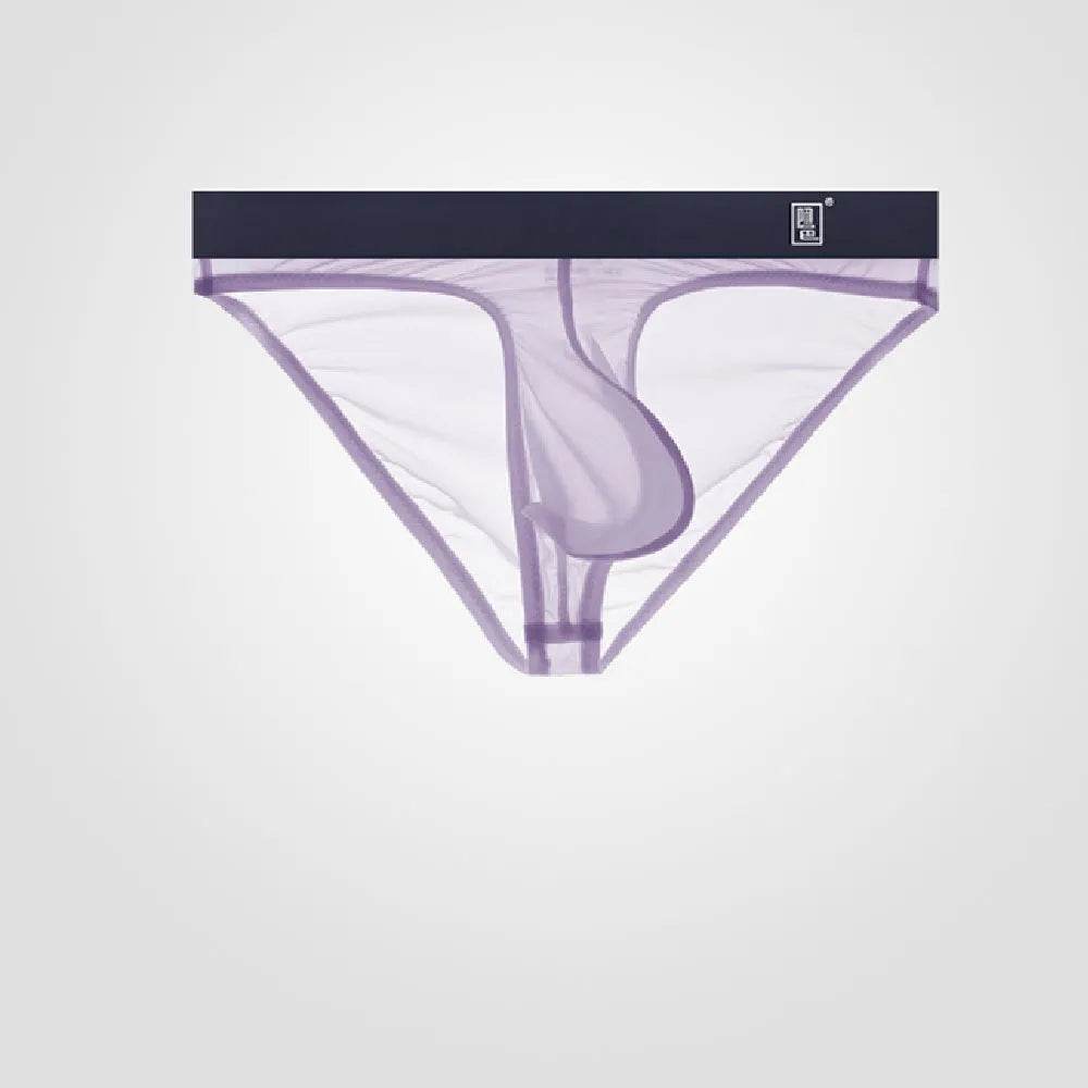 Underwear Men's Briefs Transparent Ice Silk Sexy Full Transparent Trendy Men's Personality Narrow Crotch Low Waist New - Velora