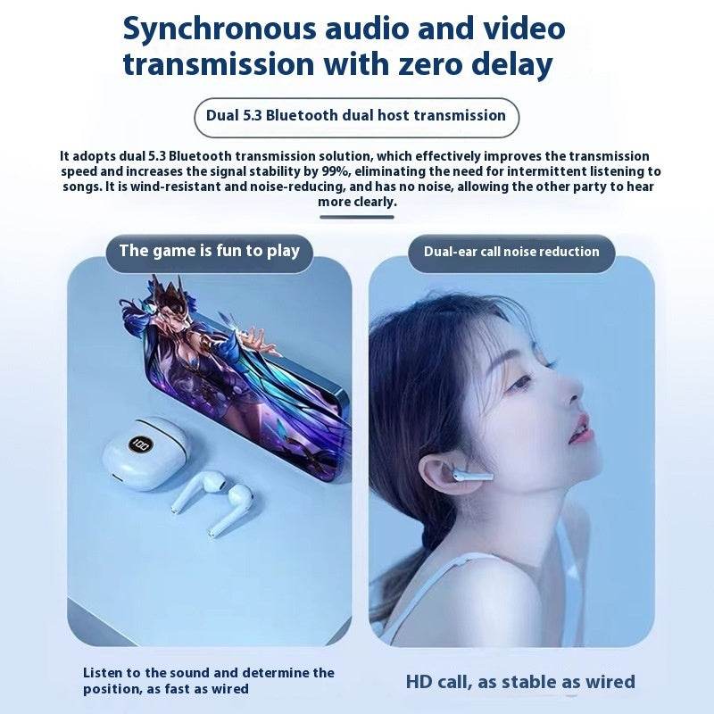 Wireless Bluetooth earphone Noise-canceling Wireless earbuds Low Latency High Sound Quality - Velora