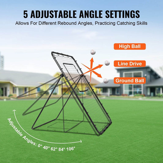 Baseball And Softball Rebounder Net 4x6 Ft PitchBack Adjustable Angles - Velora