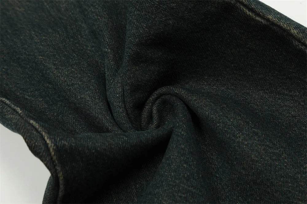 Washed Yellow Denim Bootcut Jeans Pants Men - Velora