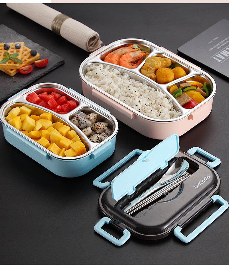 Stainless Steel Insulated Kids Bento Lunch Box with Cutlery - Velora
