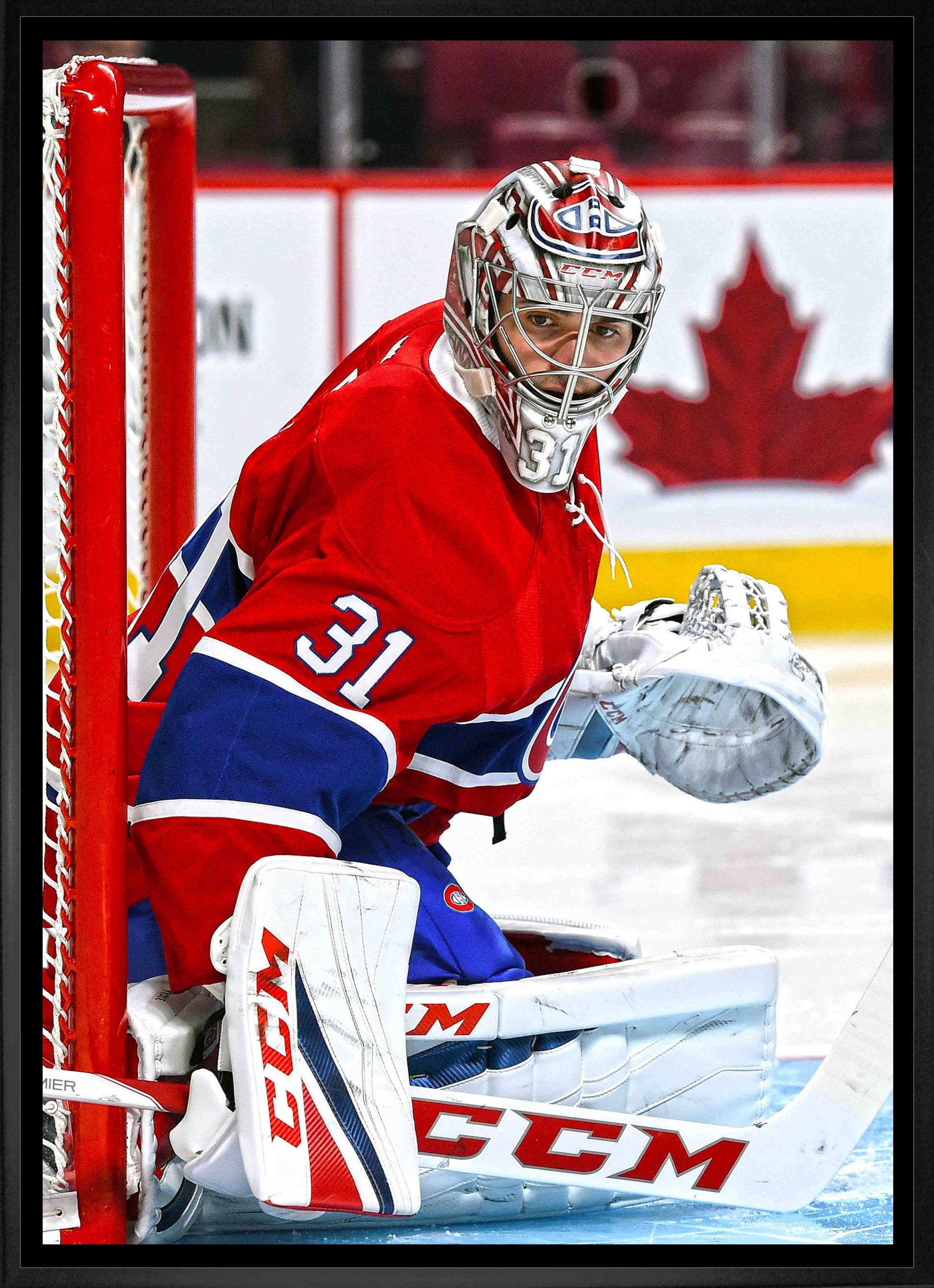 Carey Price Montreal Canadiens Framed 20x29 On Post Save Canvas Frameworth Sports Marketing