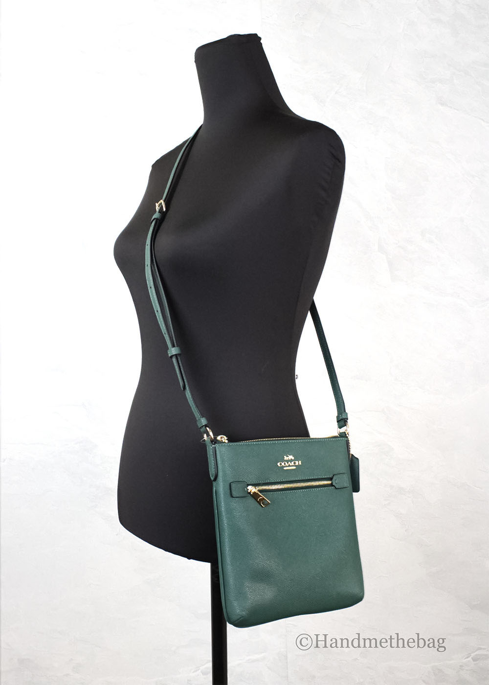 Coach Rowan Miniature Dark Pine Leather Satchel