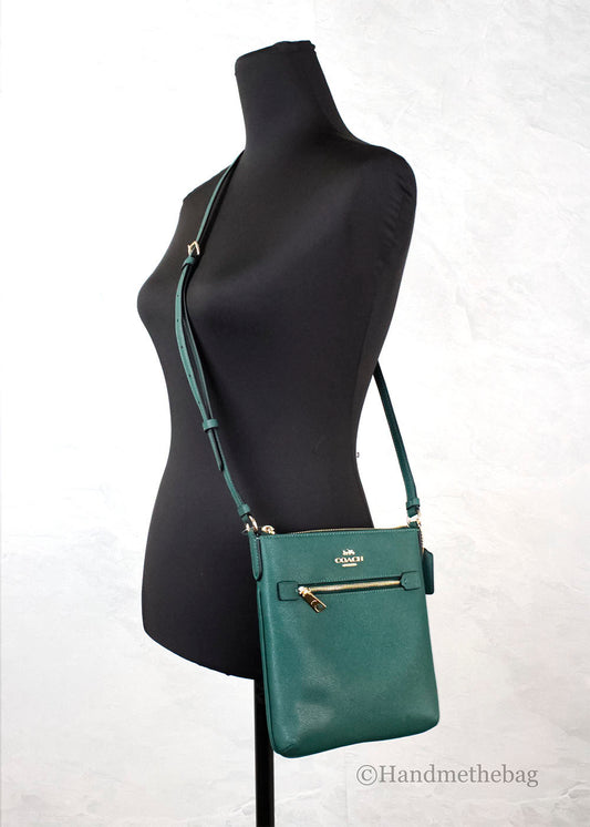 Coach Rowan Miniature Dark Pine Leather Satchel
