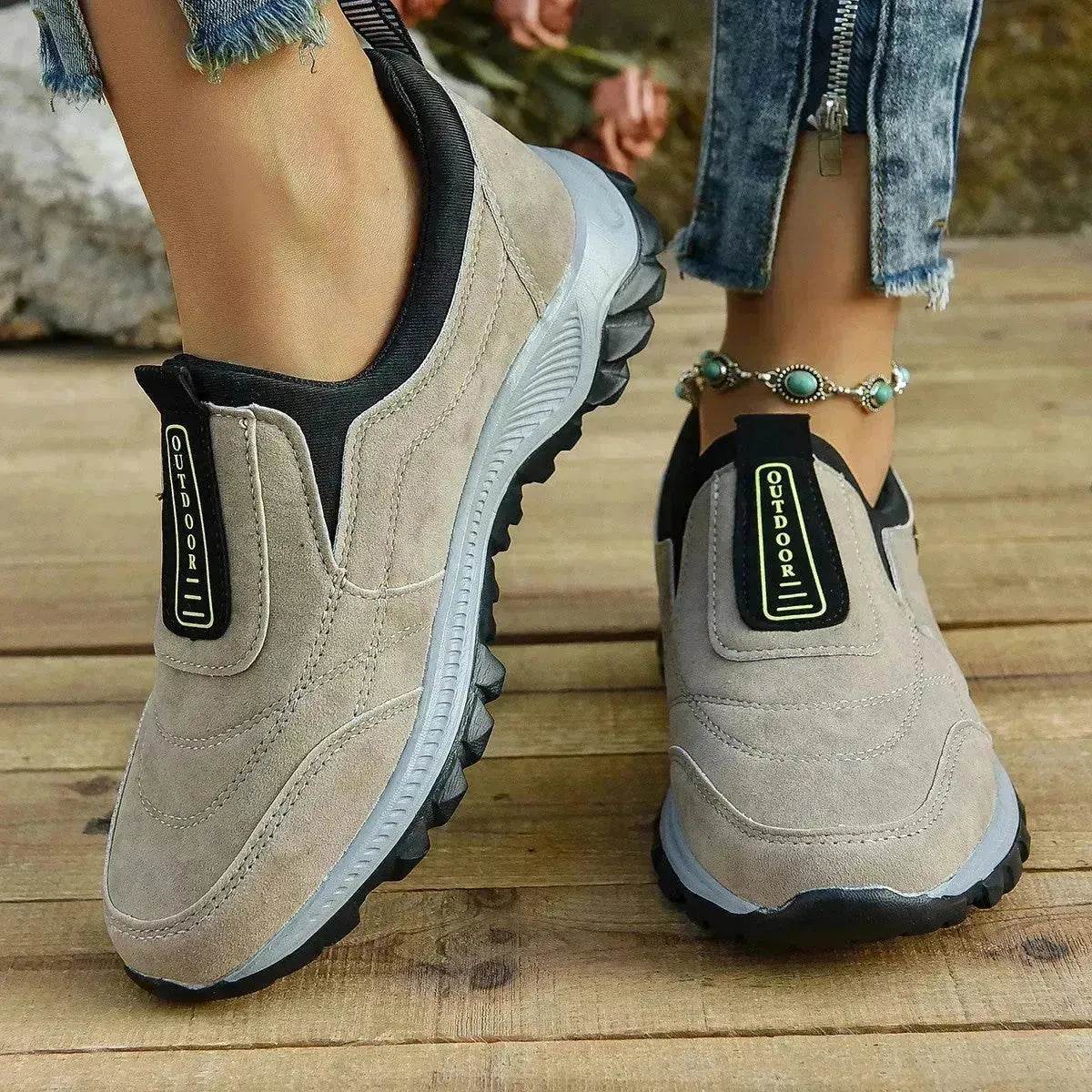 Outdoor Slip-on Sports Shoes Comfortable Walking Running Platform Sneakers for Women - Velora