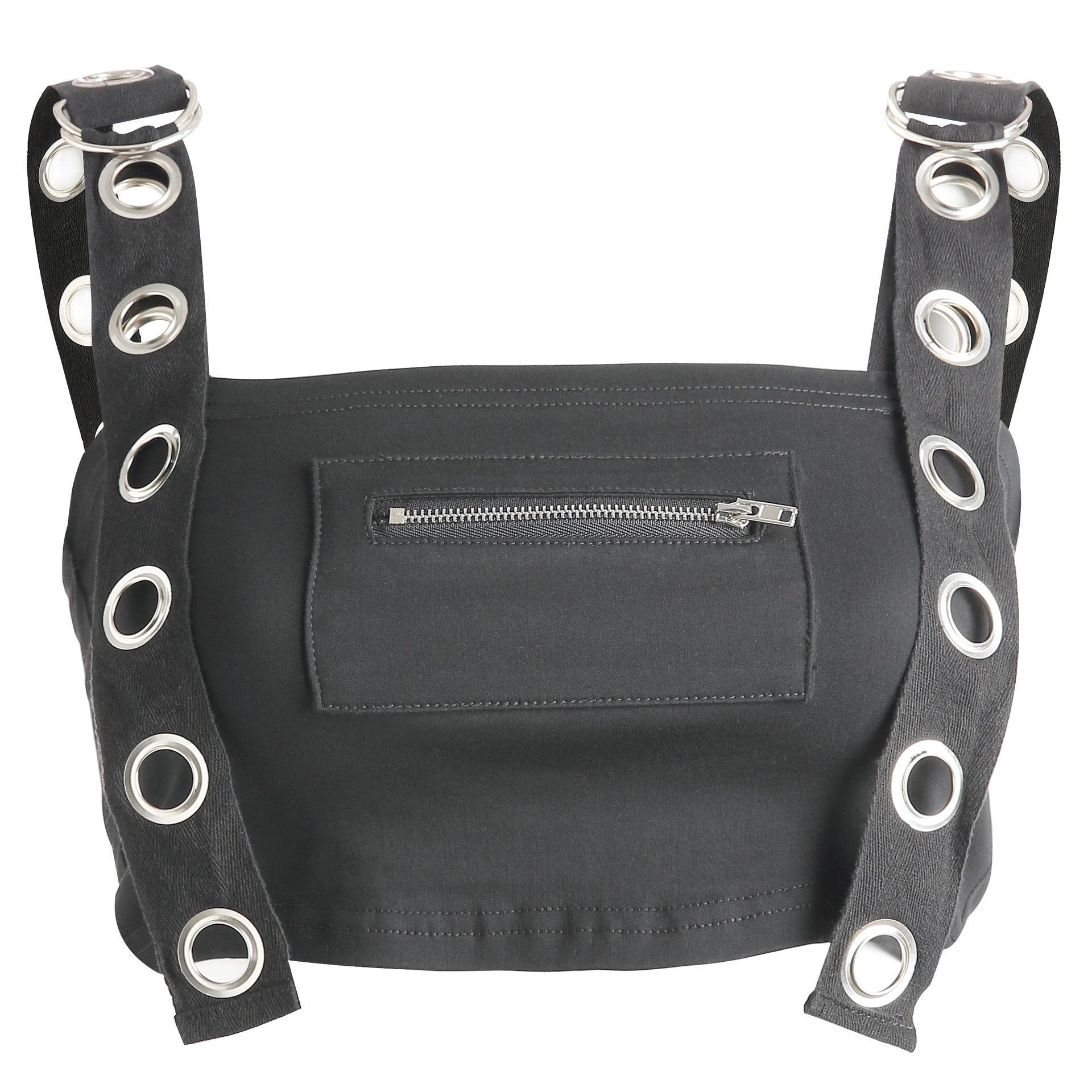 Summer Spring Black Tank Top Women Sleeveless Cropped Tops Hollow Bustier Top Streetwear - Velora