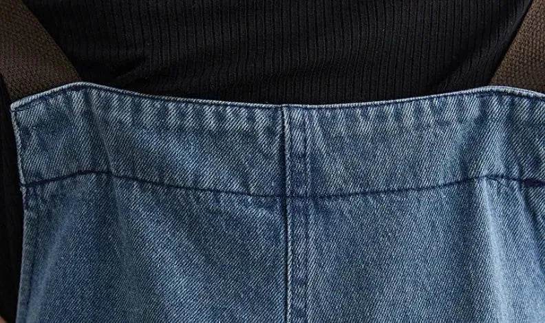 Y2K Women's Denim Jeans Romper suit Street Denim Strap Jumpsuit - Velora