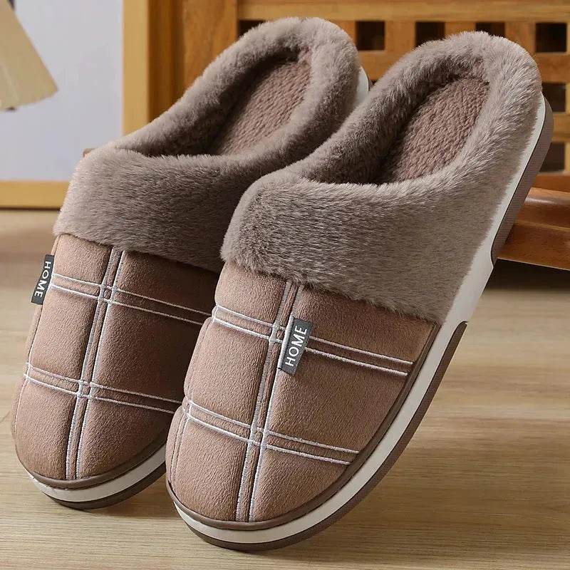Winter Warm Slugged Bottom Plush Slippers - Velora