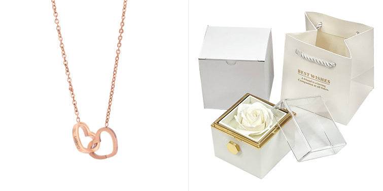 Rotating Soap Flower Rose Gift Box Creative Rotating Rose Jewelry Packaging Box Valentine's Day Gift For Women - Velora