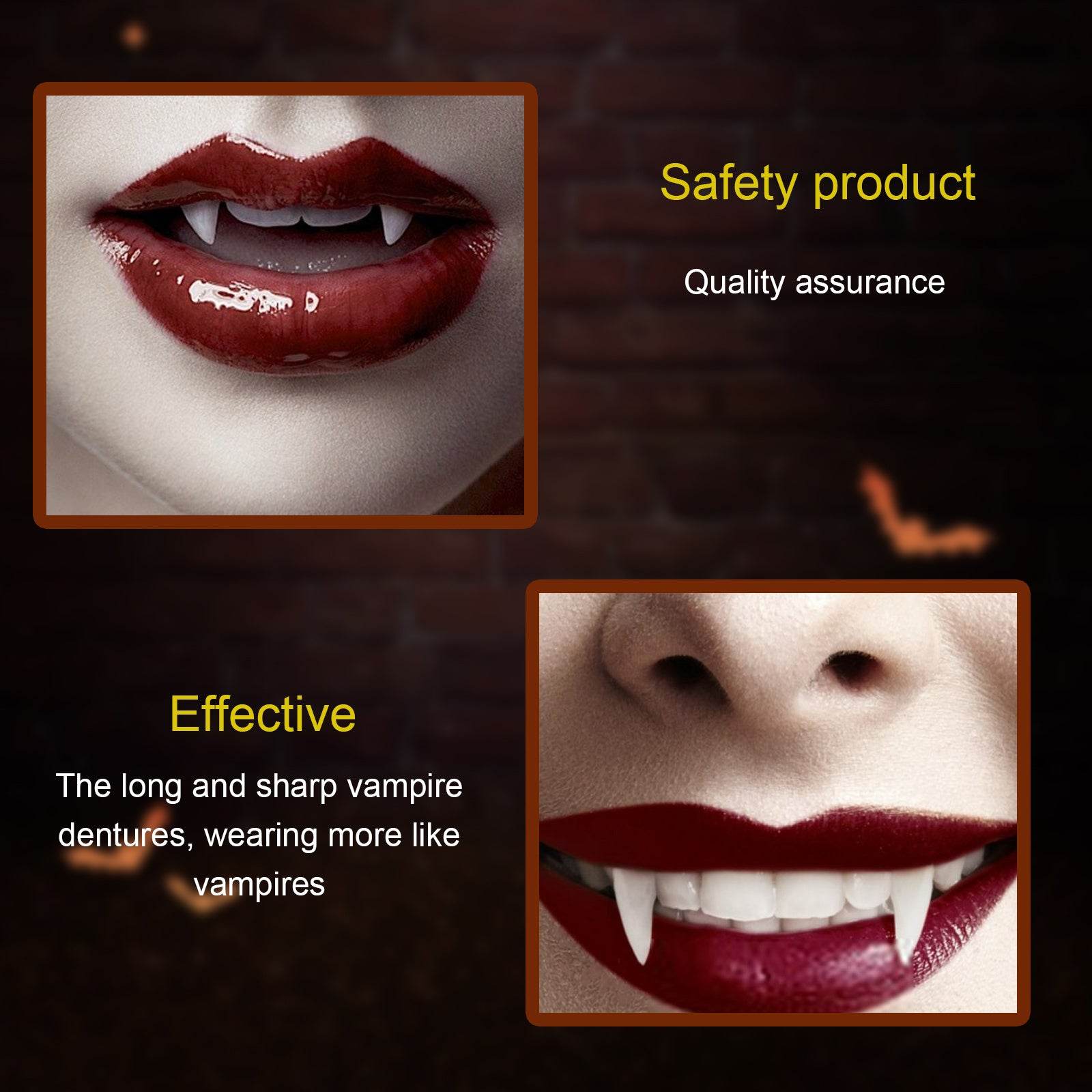 Retractable Vampire Fangs Party Dance Fangs Spoof Teeth Halloween Costume - Velora
