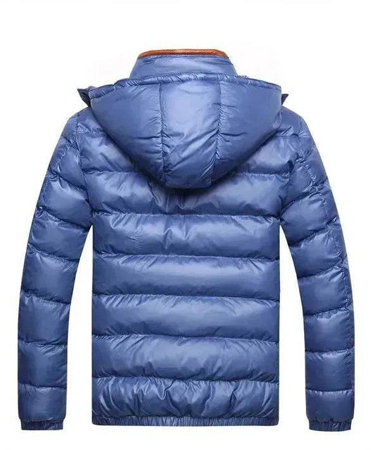 Winter leather Puffer coat for men Hooded padded Winter jacket for men - Velora