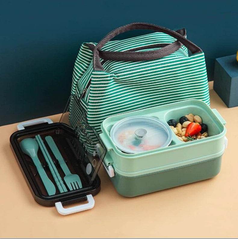 Insulated Stainless Steel Double-Layer Lunch Box for Work & School - Velora