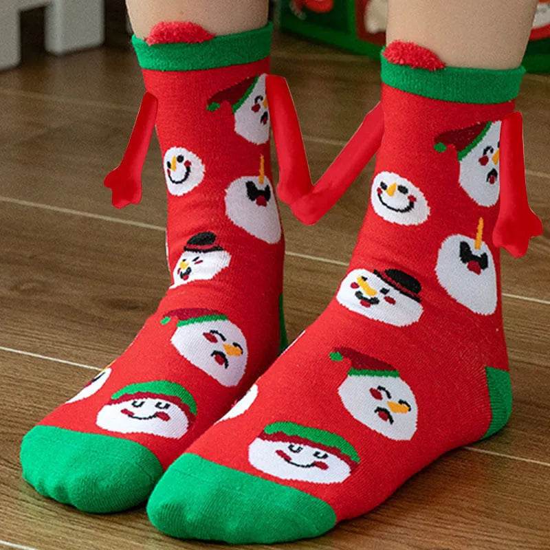 Christmas Stockings Autumn Winter Cotton Magnet Lodestone Hand Tube Socks - Velora