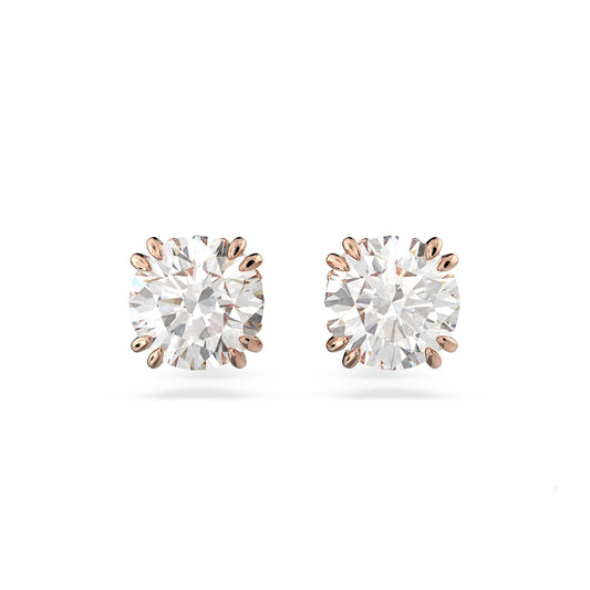 Swarovski Constella Pierced Stud Earrings White Crystals on a Rose Gold-Tone Setting Part of the Constella Collection