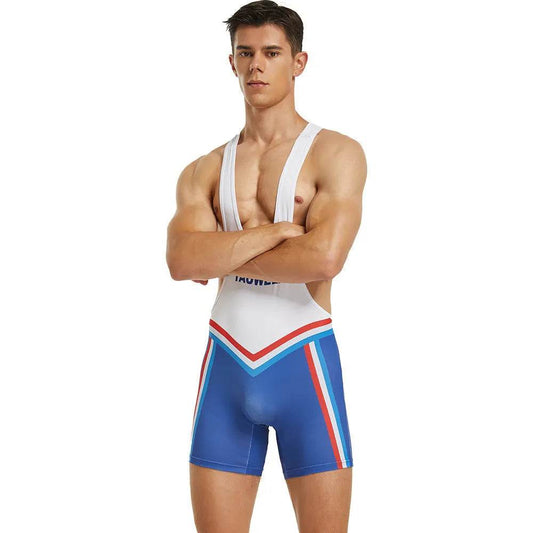 Men's Fitness Swimming Shark Pants Bodysuit Thong - Velora