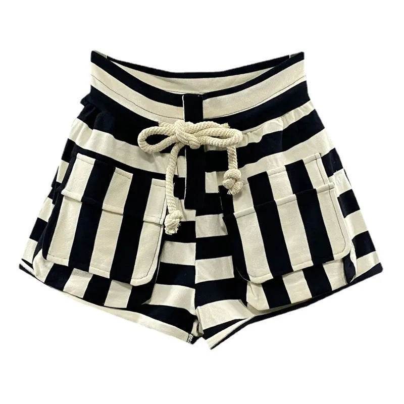 Striped Casual Cargo Shorts Women Hot Pants - Velora