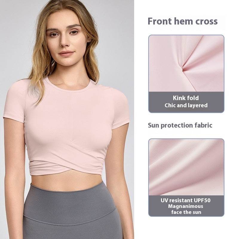 Fashion Short Sleeve Crop Workout Top for Women Yoga Crop Top - Velora