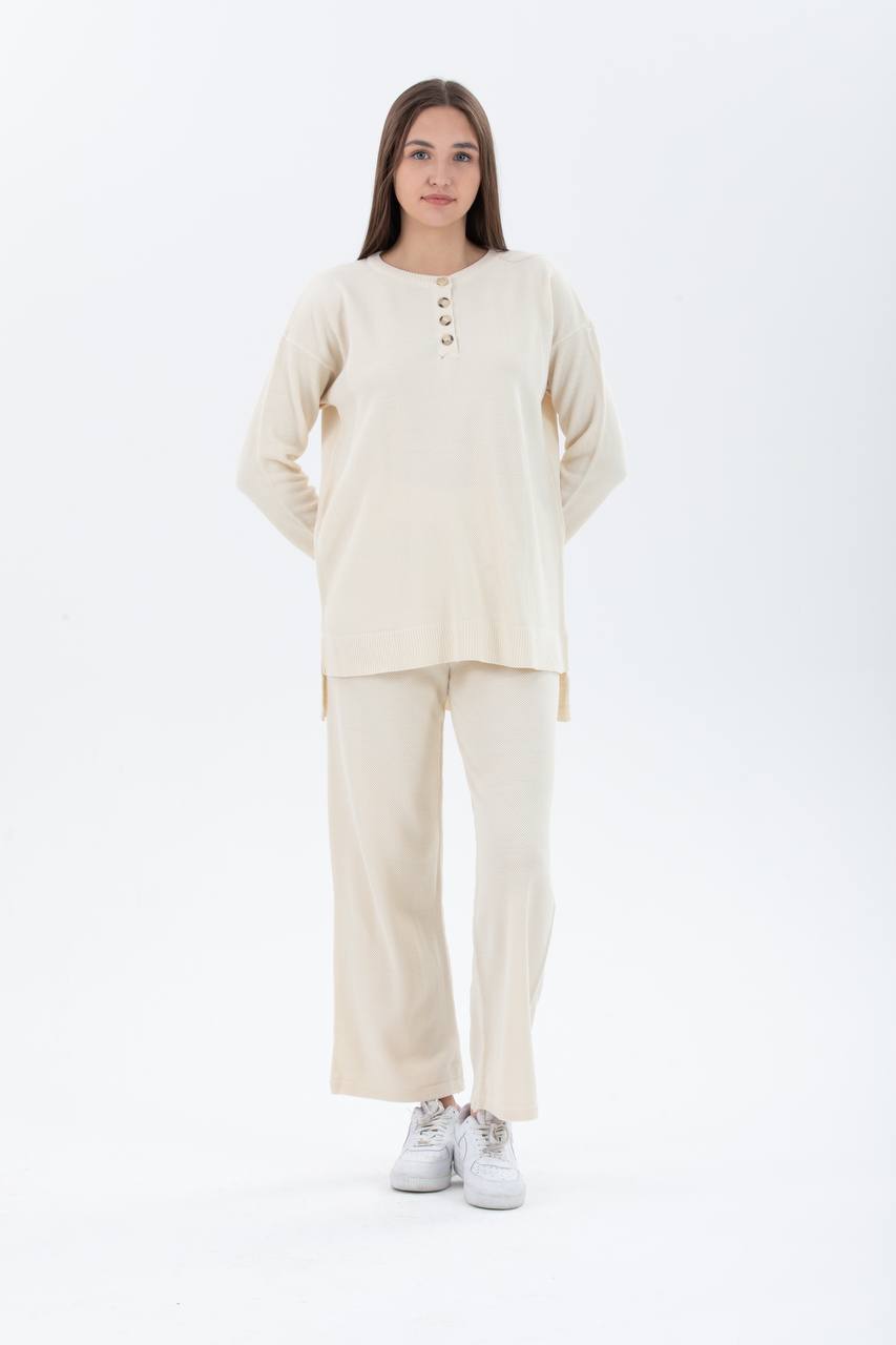 Buttoned 2-piece Co-ord Set - Velora