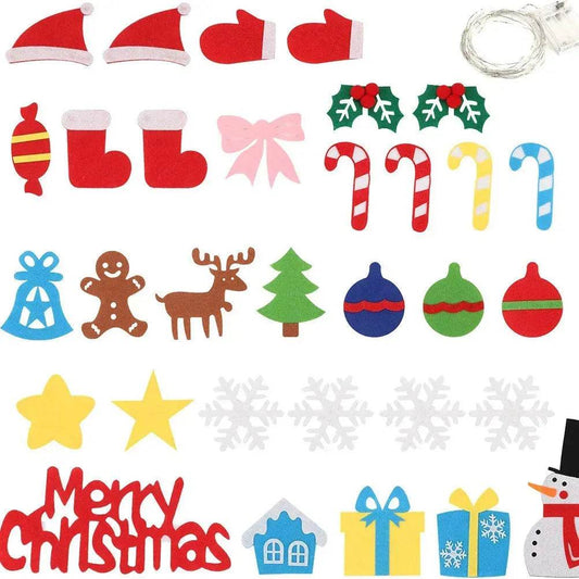 Children's DIY felt Christmas tree with lights - Velora
