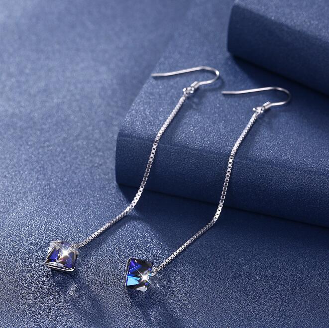 Crystal Earrings with 925 Silver and Swarovski Elements