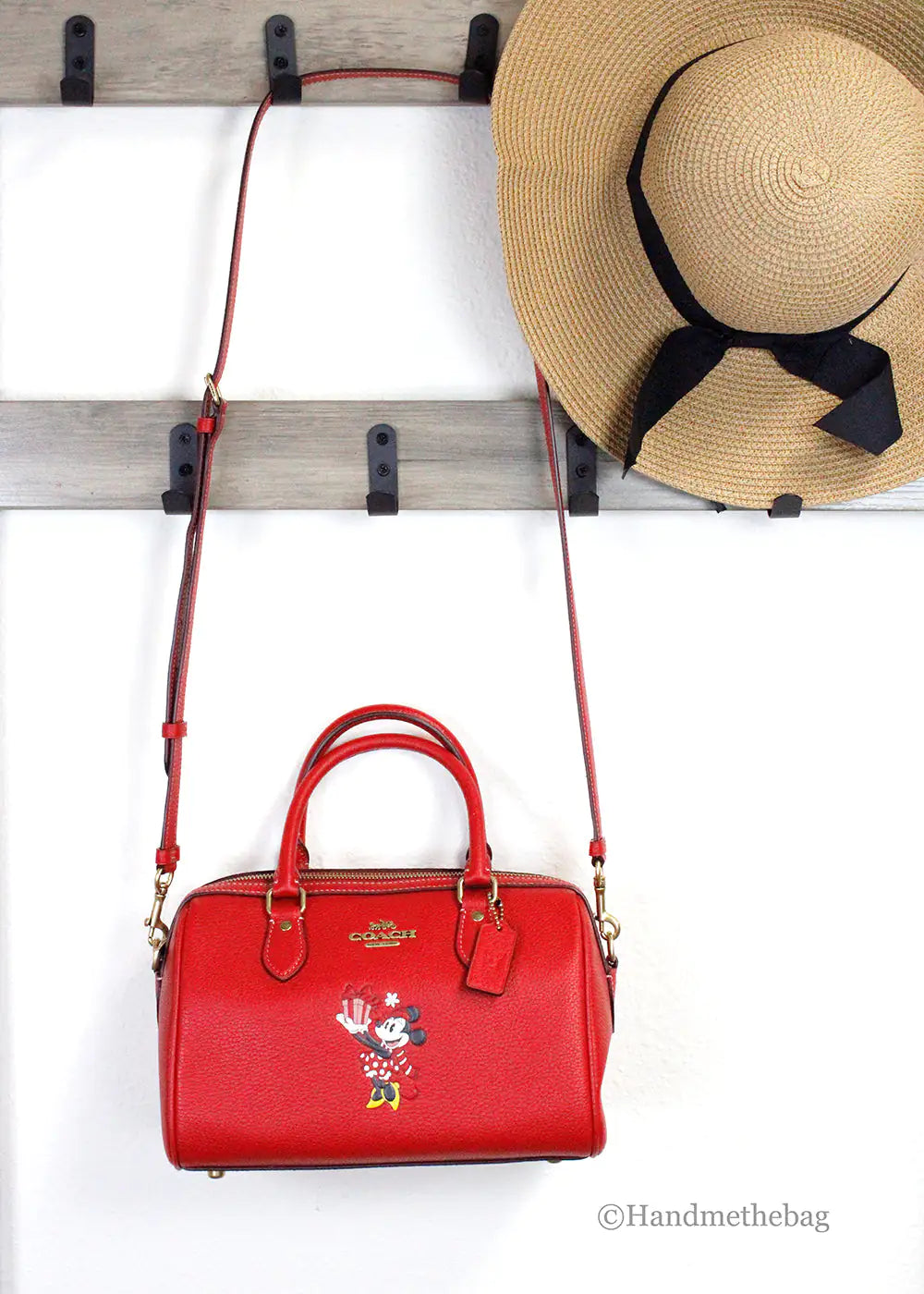 Coach X Disney Rowan Medium Red Minnie Mouse Satchel