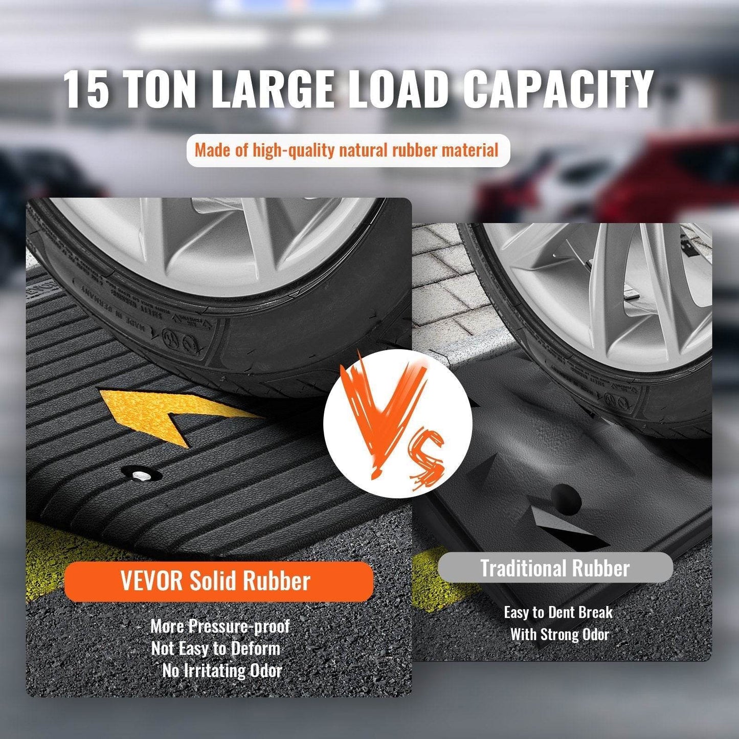 Upgraded Rubber Threshold Ramp, 3.5 Rise Door Ramp With 1 Channel, Natural Rubber Car Ramp With Non-Slip Textured Surface, 33069 Lbs Load Capacity Curb Ramp For Wheelchair And Scooter - Velora