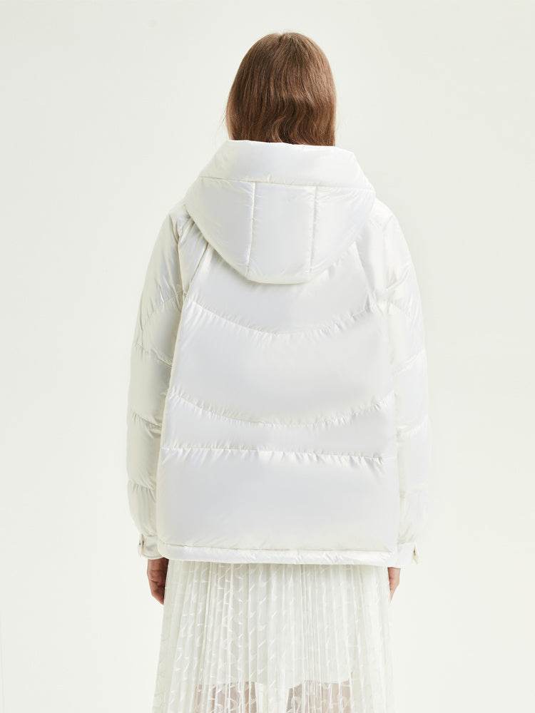 Women's Short Hooded Fashion Sports Down Jacket - Velora