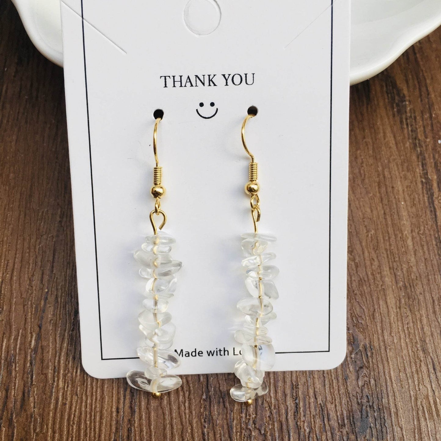 Handmade DIY Natural Crystal Stone Beaded Earrings - Velora