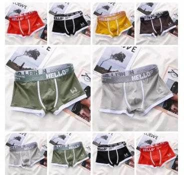 Men's Cotton Boxer Briefs Trendy Breathable Low waist underwear - Velora