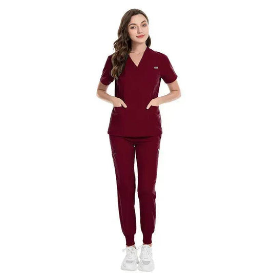 Hospital Nurses V-Neck Suit Work Uniform Workwear - Velora