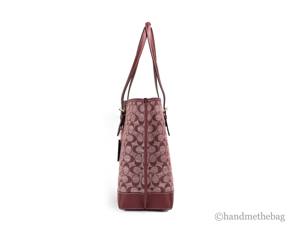 Coach Mollie Chambray Wine Signature Tote