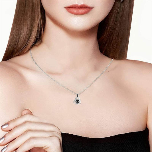 100 Languages I Love You Necklace Nano Projection Customized Color Pictures Photo Love Europe And America - Velora