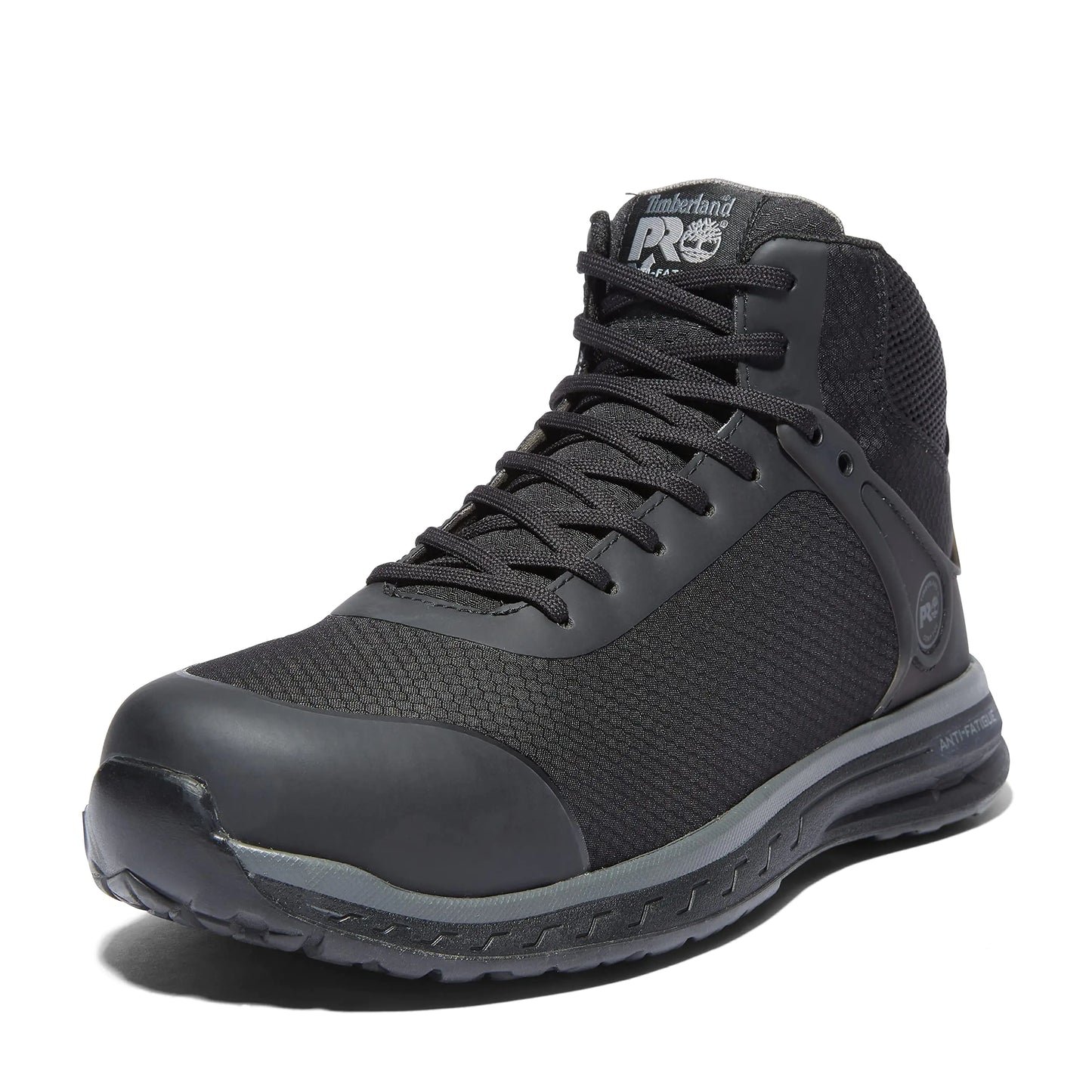 Timberland PRO Mens Drivetrain Mid Composite Safety Toe Static Dissipative Industrial Ahletic Work Shoe Athletic Black/Grey-2024 New 10.5