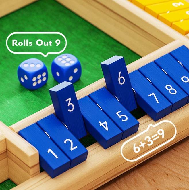 Children Dice Game,2-4 Player Family Wooden Board Table Math Games For Adults And Kids. - Velora