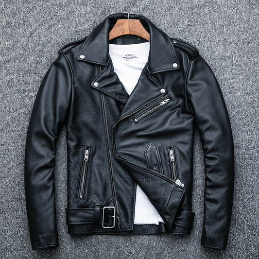 Pure Cowhide Biker's Leather Jacket - Velora