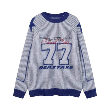 New Trend Autumn Winter Round neck Oversized Pullover Wool Sweater for Teenagers