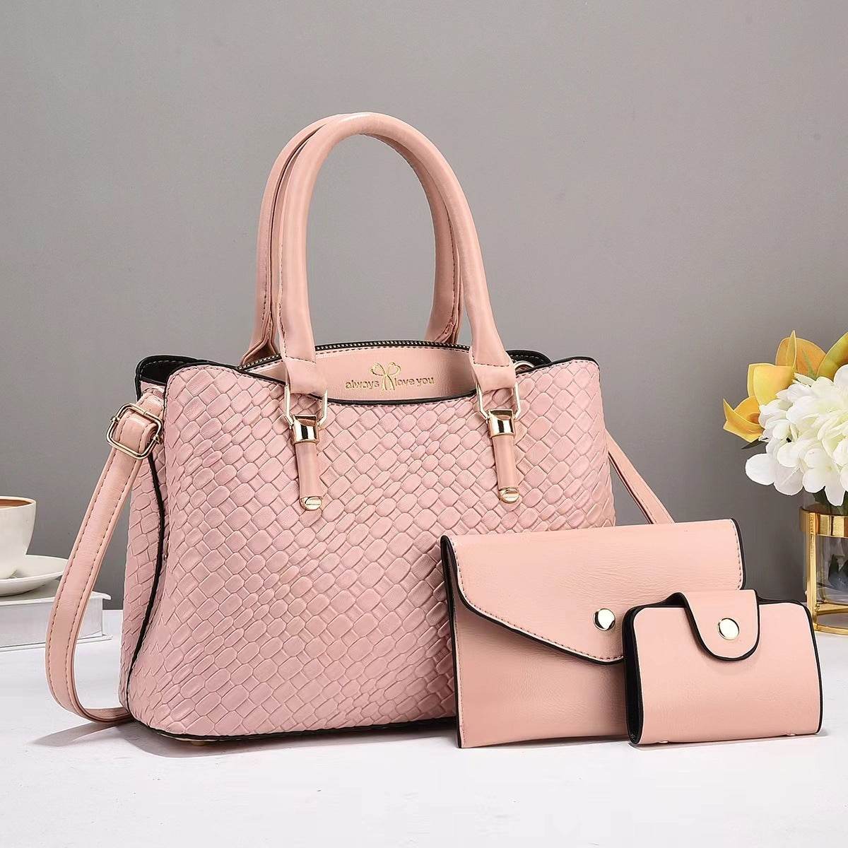 Woven Texture Three-piece Set Large Capacity One Shoulder Combination Bags women - Velora