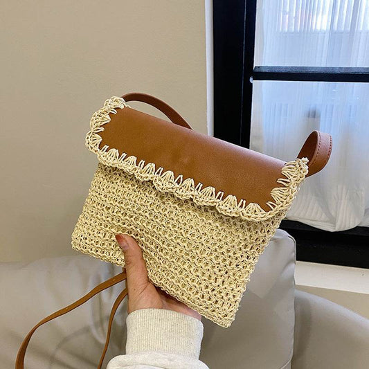 Women's Straw Mori Style Western Style All-matching Beach Crossbody Bag - Velora