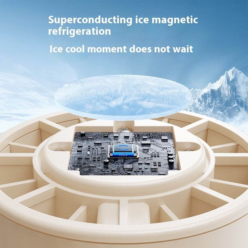 Mini Folding Digital Display Mute Refrigeration Handheld Fan - Velora