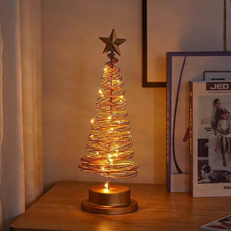 Spiral LED Light Christmas Tree Decoration Night Light Ornaments - Velora