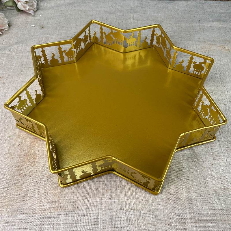 European-style Dessert Table Two-tier Ramadan Iron Castle serving Tray - Velora
