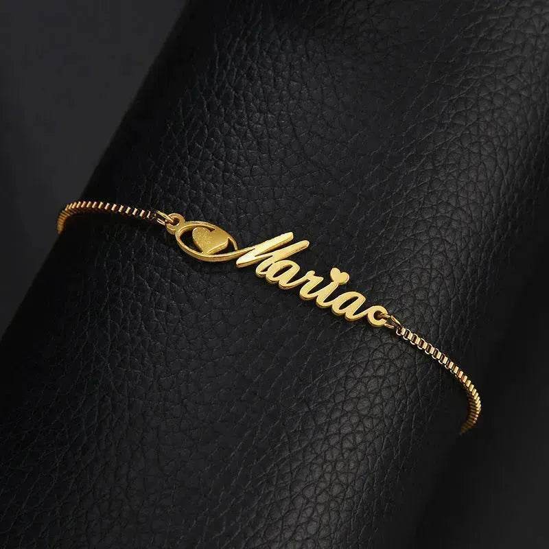 Women Custom and Personalized Stainless Steel English Letter Bracelet From Europe And America - Velora