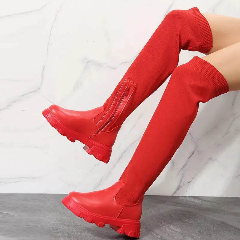 Long Boots Women Winter Shoes Fashion Side Zipper Knee High Boots - Velora