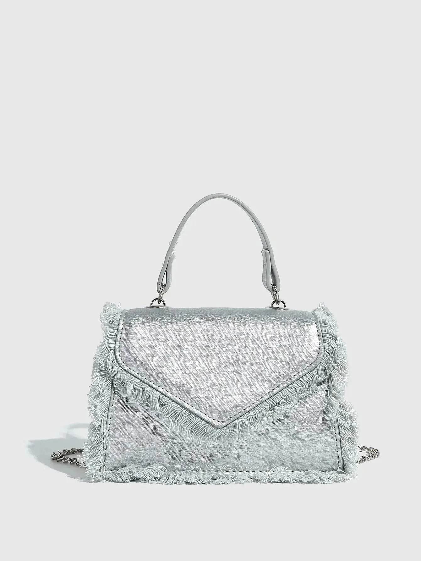 Retro Tassel Bag Denim Mini Crossbody denim bag - Velora